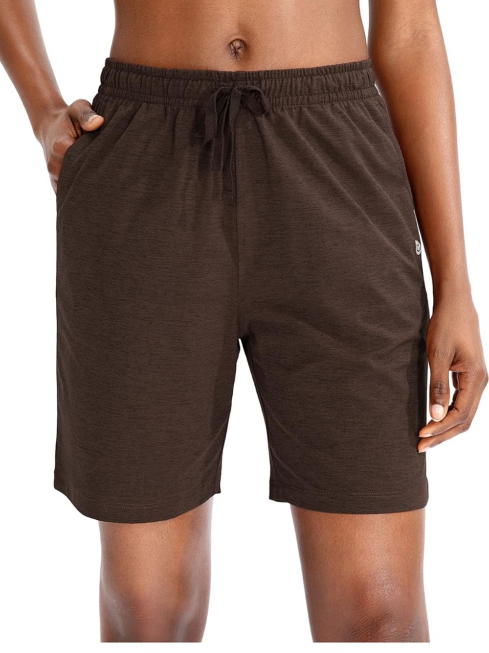 Women's Drawstring Shorts Bermudas - Brown coffee